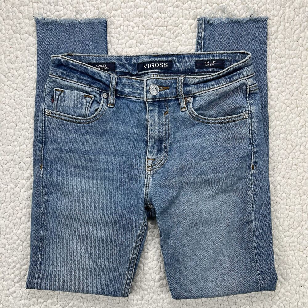 Vigoss Marley Jeans Women’s Size 25x27 Blue Super Skinny Mid Rise Stretch Casual